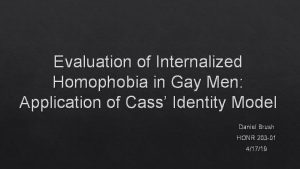 Evaluation of Internalized Homophobia in Gay Men Application