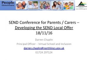 SEND Conference for Parents Carers Developing the SEND