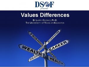 presents Values Differences BY LARRY CHONKO PH D