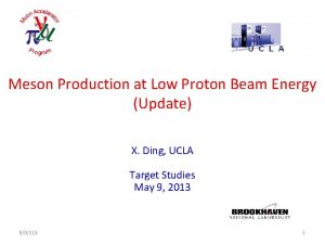 Meson Production at Low Proton Beam Energy Update