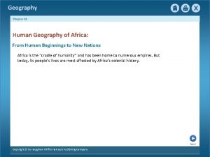 Geography Chapter 19 Human Geography of Africa From