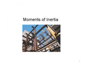 Moments of Inertia 1 Chapter Objectives Method for