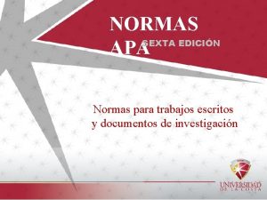 NORMAS SEXTA EDICIN APA Normas para trabajos escritos