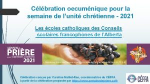 Clbration oecumnique pour la semaine de lunit chrtienne