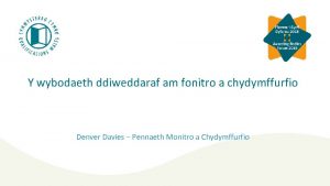 Y wybodaeth ddiweddaraf am fonitro a chydymffurfio Denver