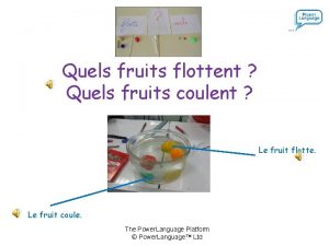 Quels fruits flottent Quels fruits coulent Le fruit