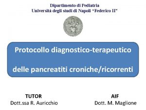 Dipartimento di Pediatria Universit degli studi di Napoli