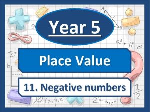 Year 5 Place Value 11 Negative numbers Negative