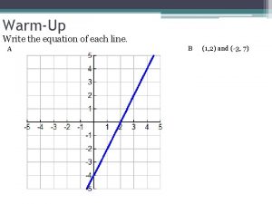 WarmUp Write the equation of each line A