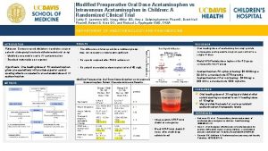 Modified Preoperative Oral Dose Acetaminophen vs Intravenous Acetaminophen