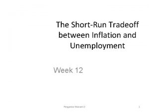 The ShortRun Tradeoff between Inflation and Unemployment Week