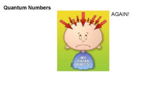Quantum Numbers AGAIN Quantum Numbers Principle Quantum Number