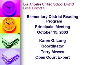 Los Angeles Unified School District Local District G