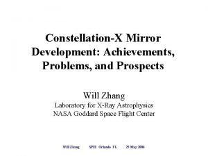 ConstellationX Mirror Development Achievements Problems and Prospects Will