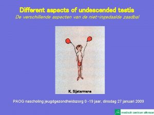 Different aspects of undescended testis De verschillende aspecten