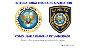 INTERNATIONAL CHAPLAINS ASSOCIATION COMO USAR A PLANILHA DE