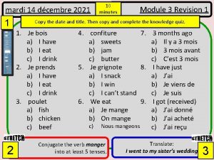 mardi 14 dcembre 2021 1 Module 3 Revision