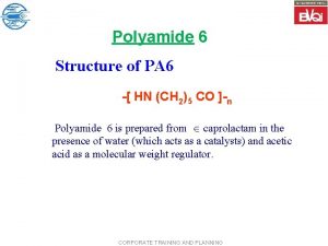 Polyamide 6 Structure of PA 6 HN CH