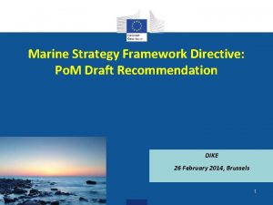 Marine Strategy Framework Directive Po M Draft Recommendation