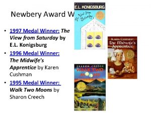 Newbery Award Winners 1997 Medal Winner The View