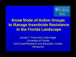 Know Mode of Action Groups to Manage Insecticide