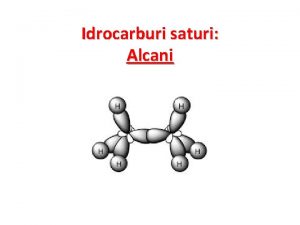 Idrocarburi saturi Alcani I composti di questa classe