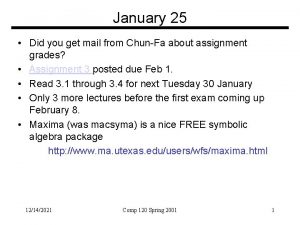January 25 Did you get mail from ChunFa
