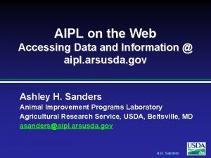 AIPL on the Web Accessing Data and Information