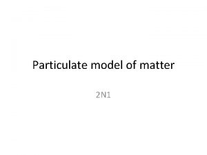 Particulate model of matter 2 N 1 Air