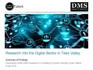 Research into the Digital Sector in Tees Valley