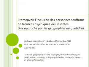 Promouvoir linclusion des personnes souffrant de troubles psychiques