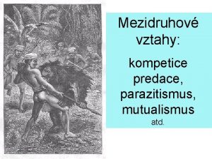 Mezidruhov vztahy kompetice predace parazitismus mutualismus atd vodem