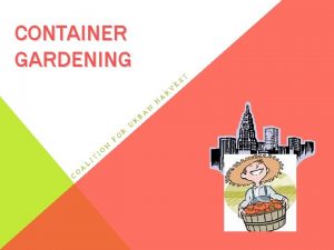 CONTAINER GARDENING C O A L IT IO