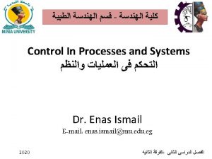 System Representation 1 System Representation Mathematically Differential Equations