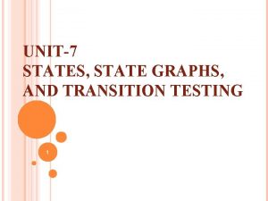 UNIT7 STATES STATE GRAPHS AND TRANSITION TESTING 1
