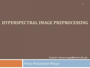 1 HYPERSPECTRAL IMAGE PREPROCESSING Contact mirza waqarseecs edu