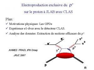 Electroproduction exclusive du r sur le proton JLAB