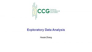 Exploratory Data Analysis Haoze Zhang Missing Data Analysis
