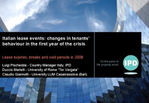 Italian lease events changes in tenants behaviour in