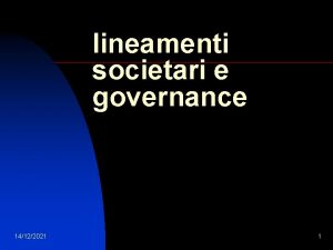 lineamenti societari e governance 14122021 1 Impresa sociale