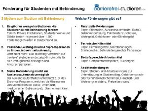 Frderung fr Studenten mit Behinderung 3 Mythen zum