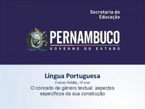 Lngua Portuguesa Ensino Mdio 1 ano O conceito