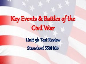 Key Events Battles of the Civil War Unit