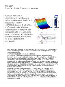 TEHNIKA Podroje 2 06 Sistemi in kibernetika Podroje