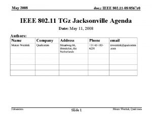 May 2008 doc IEEE 802 11 080567 r