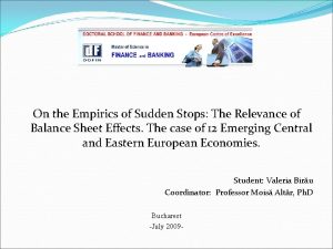 On the Empirics of Sudden Stops The Relevance