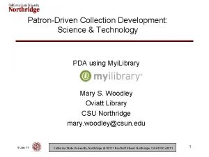 PatronDriven Collection Development Science Technology PDA using Myi