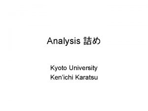 Analysis Kyoto University Kenichi Karatsu BLT MPV threshold