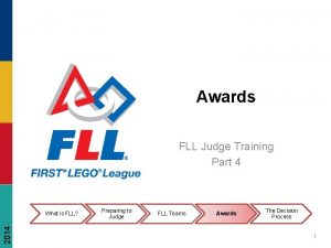 Awards FLL Judge Training Part 4 2014 What
