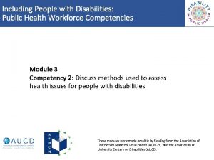Including People with Disabilities Public Health Workforce Competencies